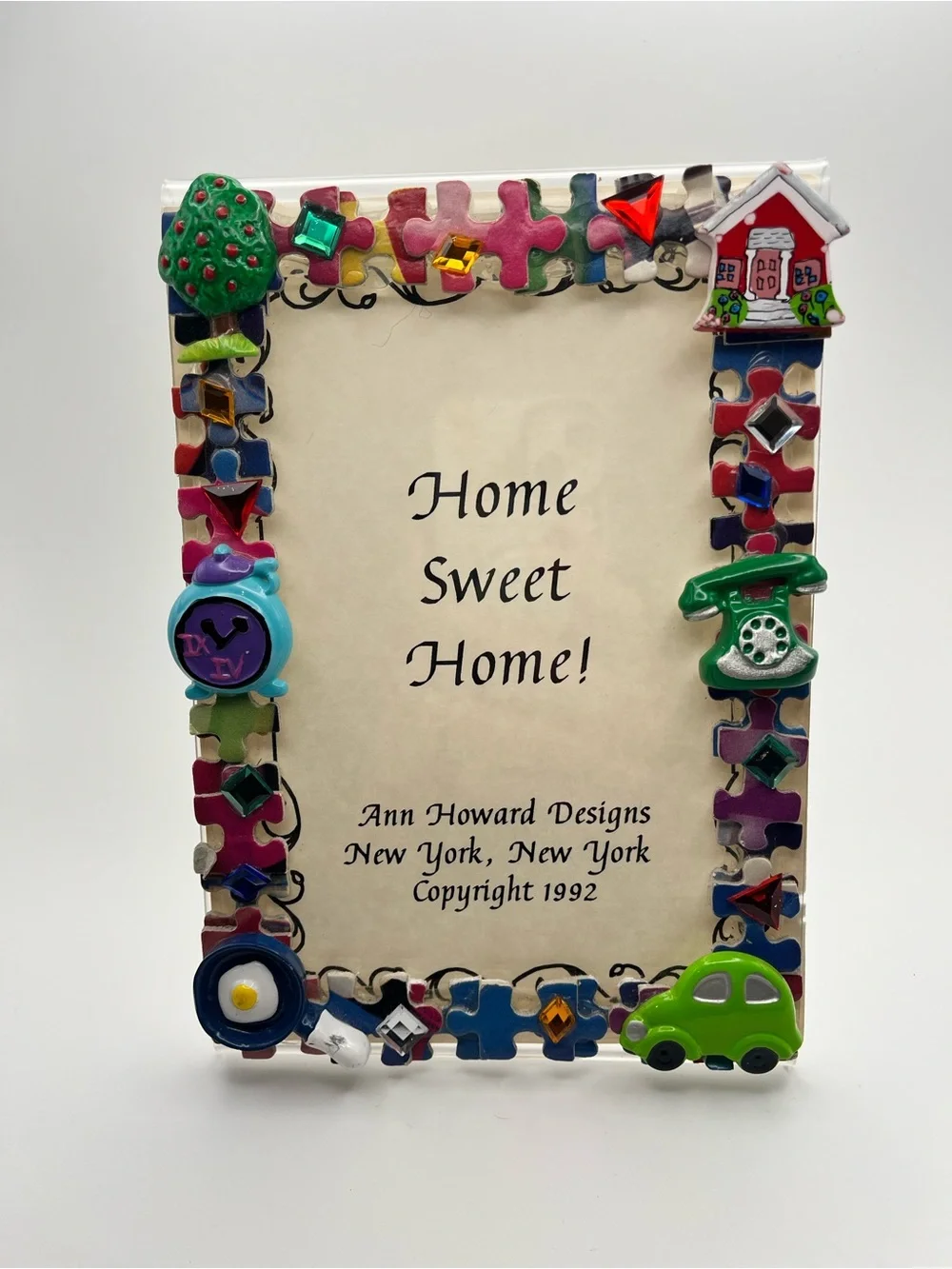 Vintage Ann Howard Designs Home Sweet Home Picture 4x6‎ Frame 1992 USA Puzzle